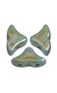 Les perles par Puca® Hélios beads Opaque blue/green ceramic look 03000/65431